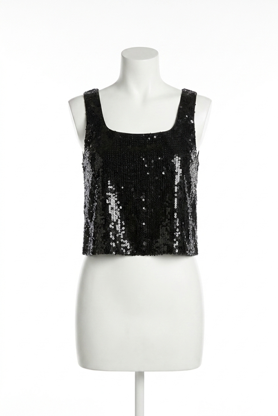 NEW ALICE + OLIVIA arvil boxy tank in black